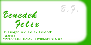 benedek felix business card